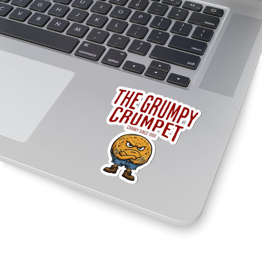 Sticker — "The Grumpy Crumpet" Funny Cranky Character Kiss-Cut Sticker