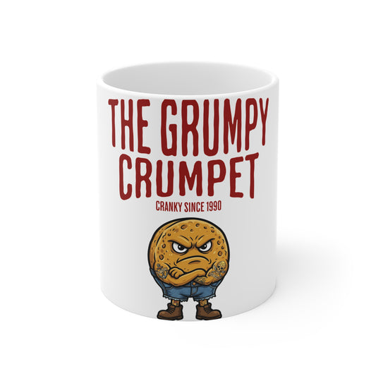 The Grumpy Crumpet Mug — Funny Cranky Breakfast Coffee Cup (Cranky Since 1990)